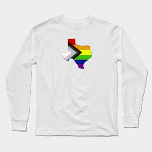 Progress pride flag - Texas Long Sleeve T-Shirt